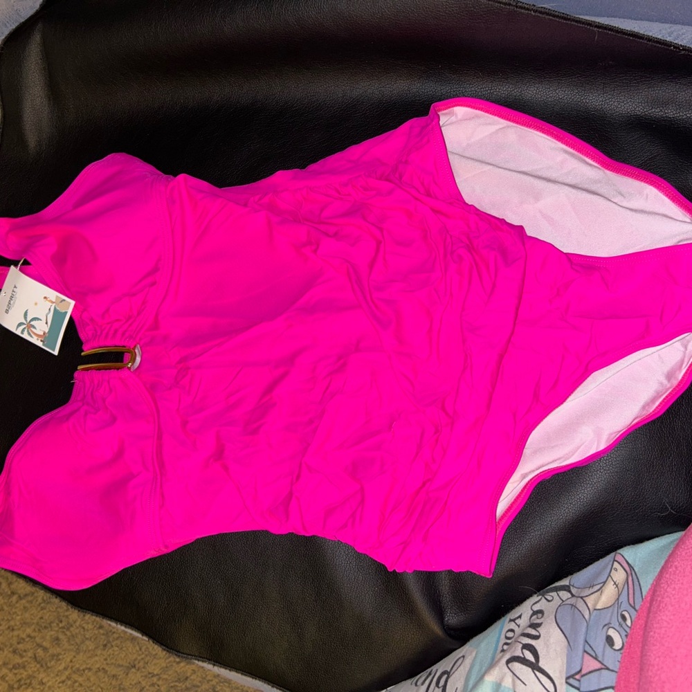 NWT! Vibrant Pink One-Piece Swimsuit - Picture 2 of 6